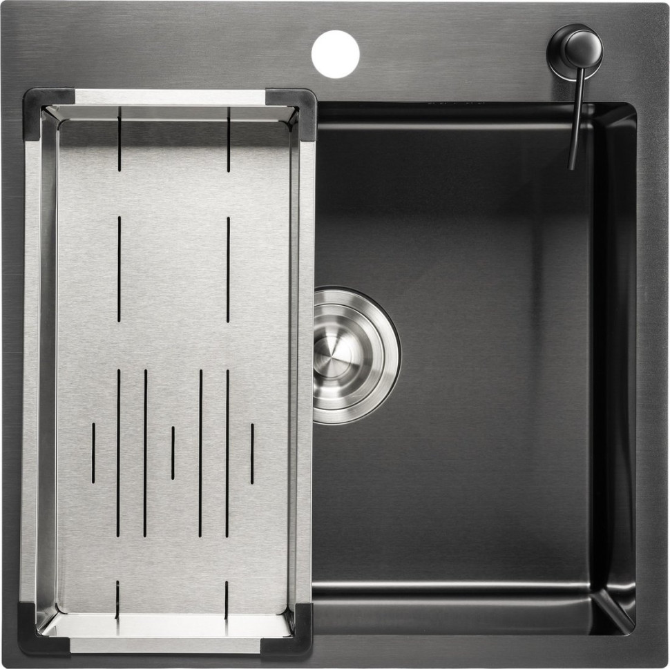 Кухонная мойка Saniteco 5050 PVD (с сифоном, дозатором и коландером) Кухонная мойка Saniteco 5050 PVD (с сифоном, дозатором и коландером)