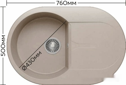 Кухонная мойка Polygran Atol-760 (черный 16) Кухонная мойка Polygran Atol-760 (черный 16)