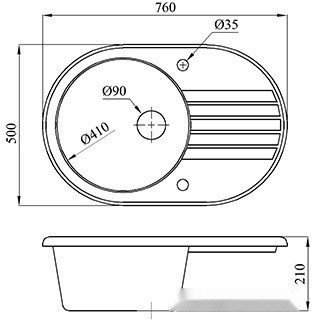 Кухонная мойка БелЭворс Rondo R (черный) Кухонная мойка БелЭворс Rondo R (черный)