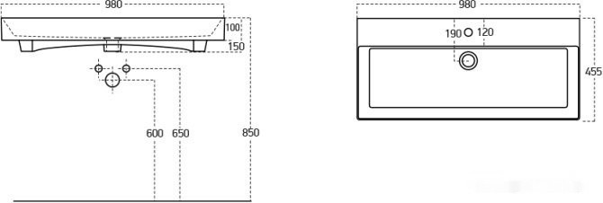 Умывальник Sanovit Stance 98x45.5 Умывальник Sanovit Stance 98x45.5