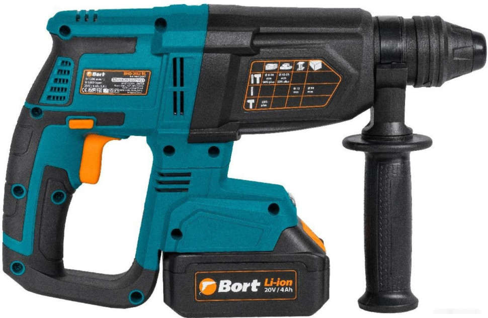 Перфоратор BORT BHD-20LI-BL (с 2-мя АКБ, кейс) Перфоратор BORT BHD-20LI-BL (с 2-мя АКБ, кейс)