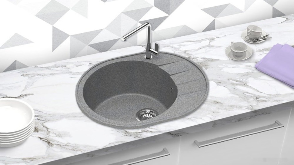 Кухонная мойка Berge BR-6201 (графитовый матовый) Кухонная мойка Berge BR-6201 (графитовый матовый)