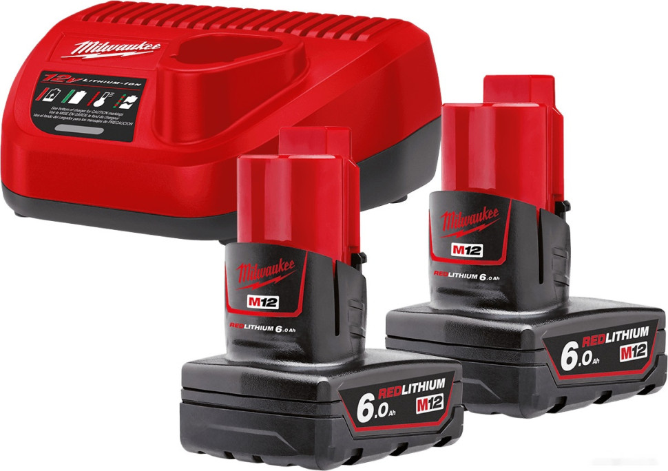 Аккумулятор для инструмента Milwaukee M12 M12NRG-602 4933451903 (2 x 12В/6 Ач + 12В)