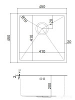 Кухонная мойка ARFEKA AF 450*450 Black PVD Nano