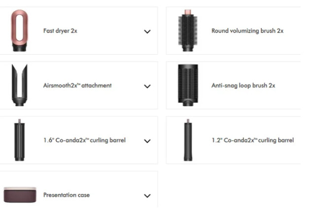 Фен Dyson Airwrap Co-anda2x HS09 (евровилка, керамический розовый/розовое золото) Фен Dyson Airwrap Co-anda2x HS09 (евровилка, керамический розовый/розовое золото)