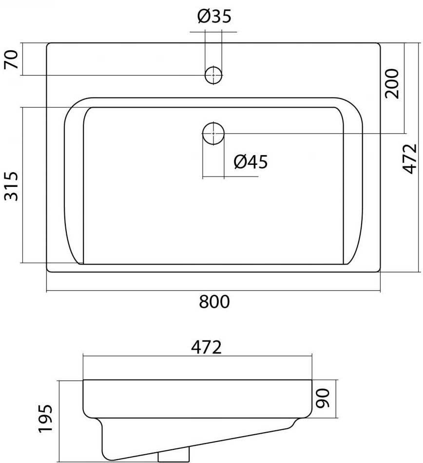 Умывальник Santek Тигода 80 Умывальник Santek Тигода 80