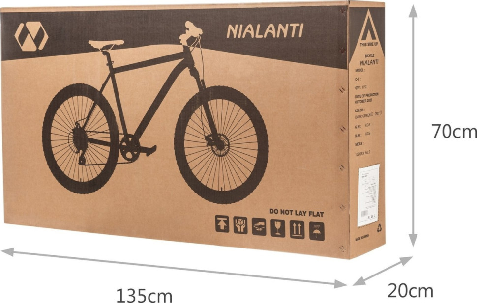 Велосипед Nialanti Fusion 1.0 MD 26 2024 (зеленый/синий, разобранный, в коробке)