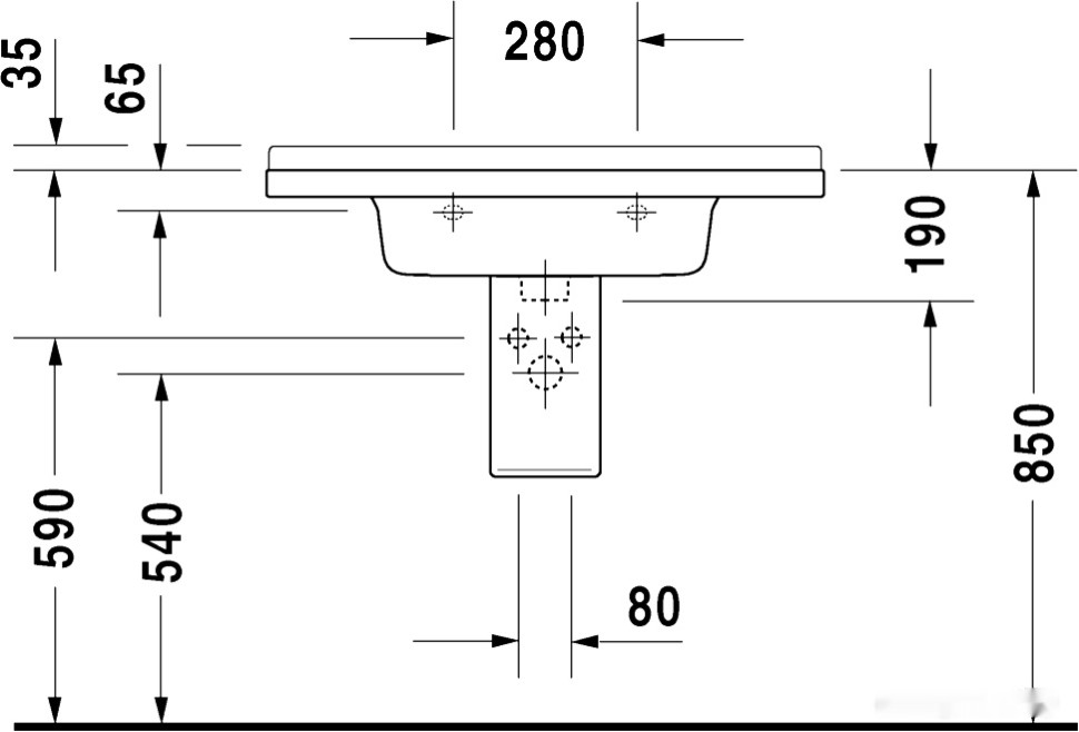 Умывальник Duravit Starck 3 85x48.5 (0304800000)