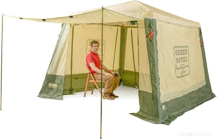 Тент-шатер Camping World Green Hotel Volga 138199 (зеленый/бежевый) Тент-шатер Camping World Green Hotel Volga 138199 (зеленый/бежевый)