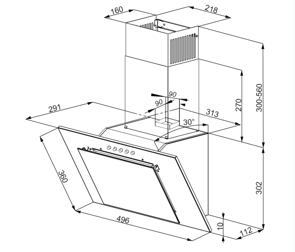 Вытяжка Weissgauff Sigma 50 PB BL Вытяжка Weissgauff Sigma 50 PB BL