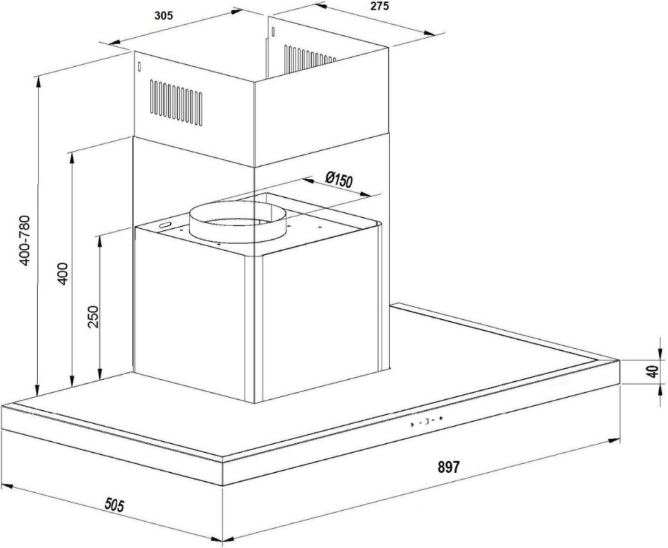 Вытяжка Schtoff AMG TD 900 Black (черный)
