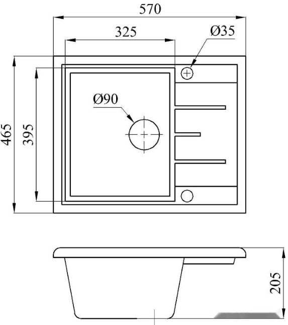 Кухонная мойка БелЭворс Mila (белый) Кухонная мойка БелЭворс Mila (белый)
