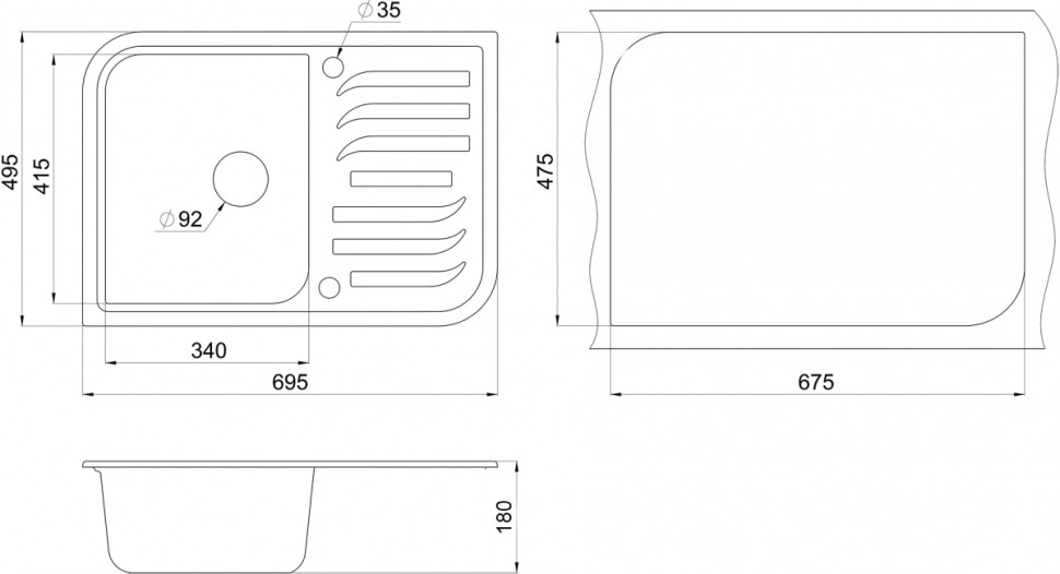 Кухонная мойка Granula 7001 (Антик)