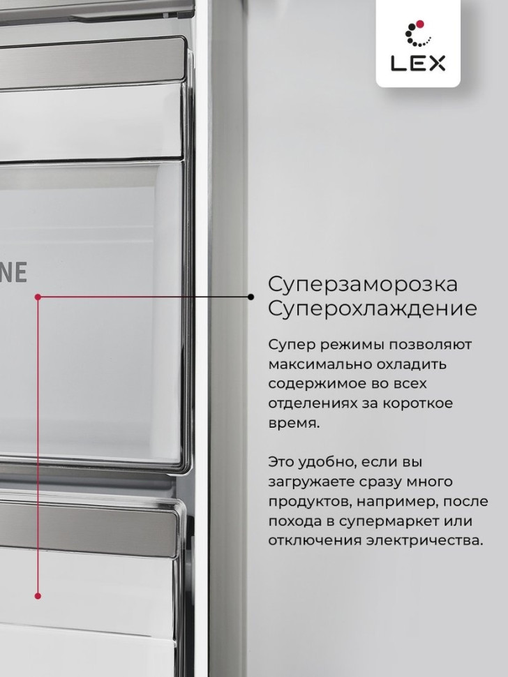 Четырёхдверный холодильник LEX LCD485STGIDBI