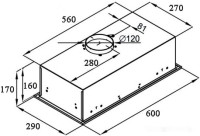 Вытяжка Ciarko SL-Box Turbo 600 (белый)