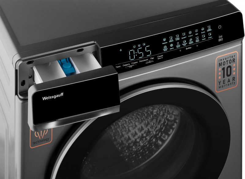 Стиральная машина Weissgauff WMD 888 Touch Inverter Steam Silver Стиральная машина Weissgauff WMD 888 Touch Inverter Steam Silver