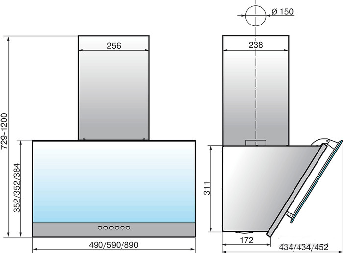 Вытяжка Elikor Рубин Ceramics S4 60Н-700-Э4Д нерж/цемент керамогранит