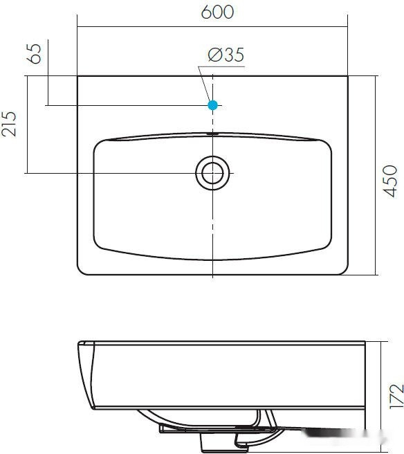 Умывальник Santek Нео-60 1.WH30.2.186+1.WH30.2.182 Умывальник Santek Нео-60 1.WH30.2.186+1.WH30.2.182