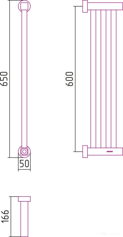 Полотенцесушитель Сунержа Хорда 4.0 600x166 30-0834-0600 Полотенцесушитель Сунержа Хорда 4.0 600x166 30-0834-0600