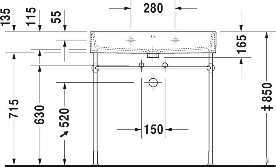 Умывальник Duravit Vero Air 80 2350800000 Умывальник Duravit Vero Air 80 2350800000