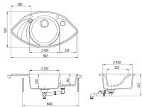 Кухонная мойка AquaSanita Papillon SCP 151 110 AW beige