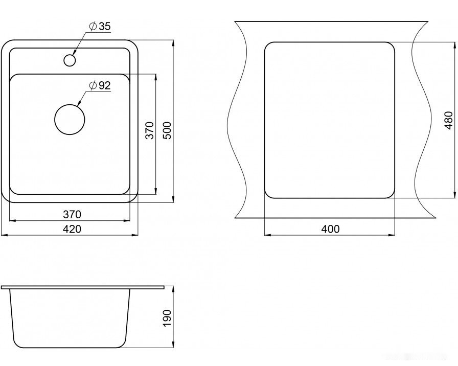 Кухонная мойка Granula 4202 (черный) Кухонная мойка Granula 4202 (черный)