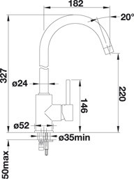 Смеситель Blanco Mida-S (гранит) антрацит