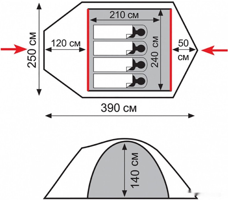 Палатка Tramp Lite Camp 4 (песочный) Палатка Tramp Lite Camp 4 (песочный)