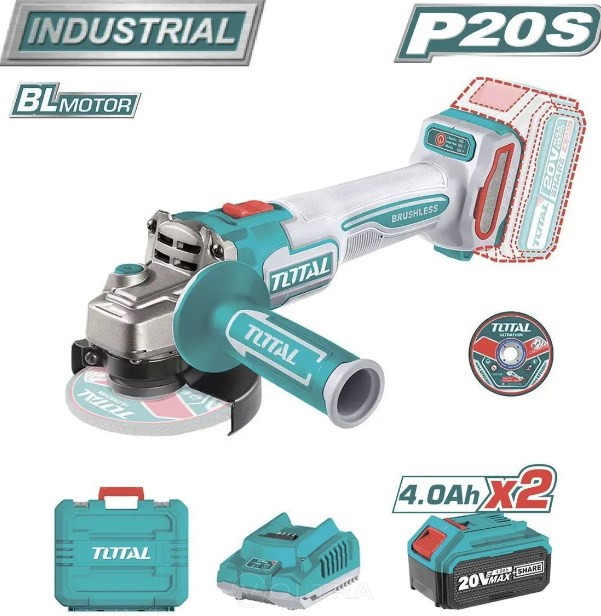 Угловая шлифмашина Total TAGLI211542 (с 1-им АКБ, кейс) Угловая шлифмашина Total TAGLI211542 (с 1-им АКБ, кейс)