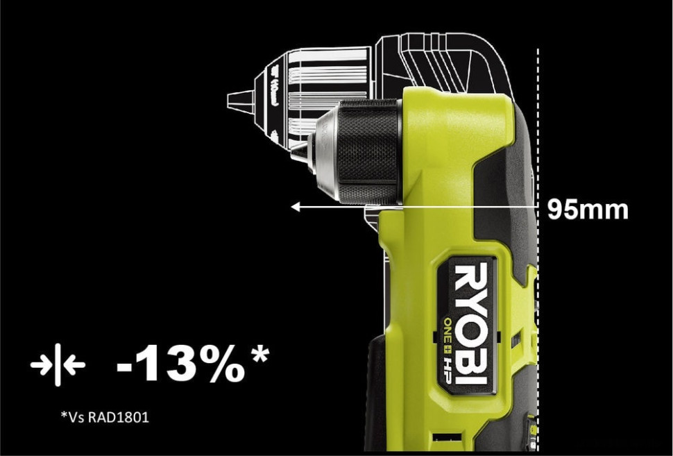 Угловая дрель Ryobi RAD18C-0 5133004949 (без АКБ)