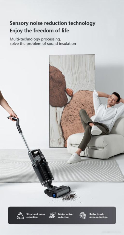 Вертикальный пылесос с влажной уборкой Redkey Cordless Wet Dry Vacuum Cleaner W12 Pro (серый) Вертикальный пылесос с влажной уборкой Redkey Cordless Wet Dry Vacuum Cleaner W12 Pro (серый)