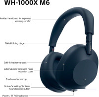 Наушники Sony WH-1000XM6 (темно-синий)