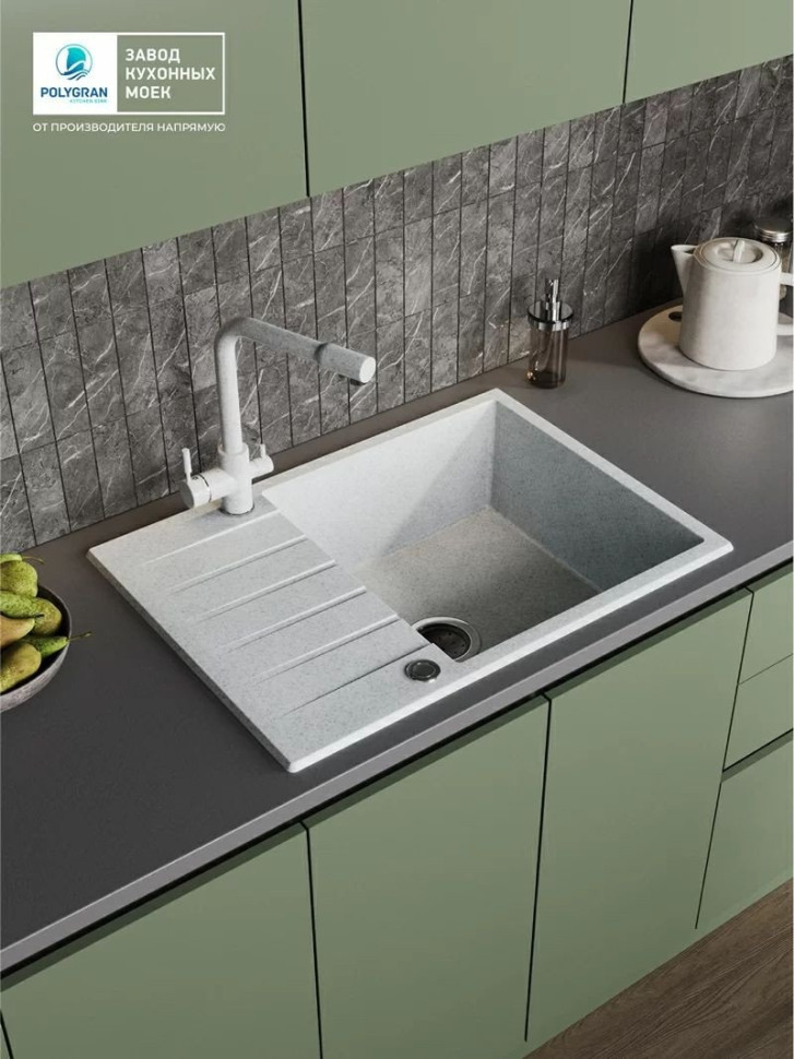 Кухонная мойка Polygran Deka 700 (светло-серый) Кухонная мойка Polygran Deka 700 (светло-серый)