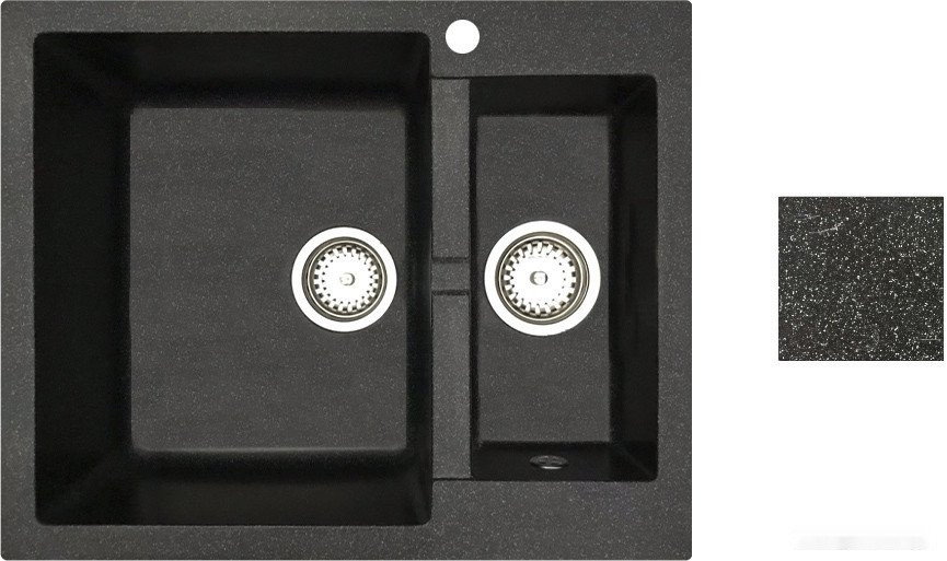 Кухонная мойка БелЭворс Duet L (черный, без сифона)