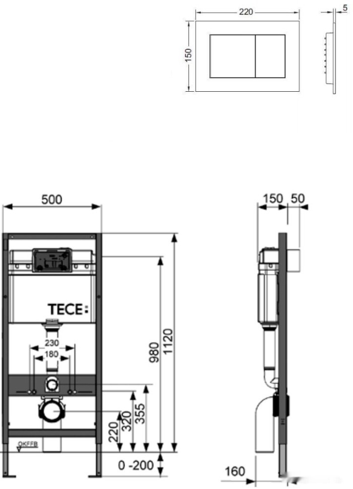 Система инсталляции Tece 9.400.407 (без кнопки смыва) Система инсталляции Tece 9.400.407 (без кнопки смыва)