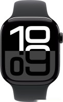 Умные часы Apple Watch Series 10 46 мм (алюминиевый корпус, черный/черный, спортивный силиконовый ремешок M/L)
