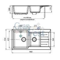 Кухонная мойка GranFest Practic GF-P980KL