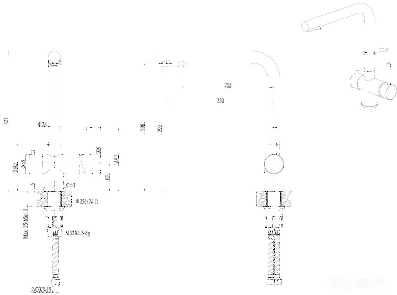 Смеситель Elleci T 01 G68 Bianco Titano Смеситель Elleci T 01 G68 Bianco Titano