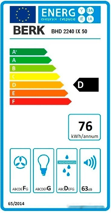 Вытяжка Berk BHD 2240 IX 50