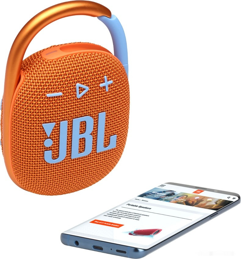 Портативная акустика JBL Clip 4 (оранжевый) Портативная акустика JBL Clip 4 (оранжевый)