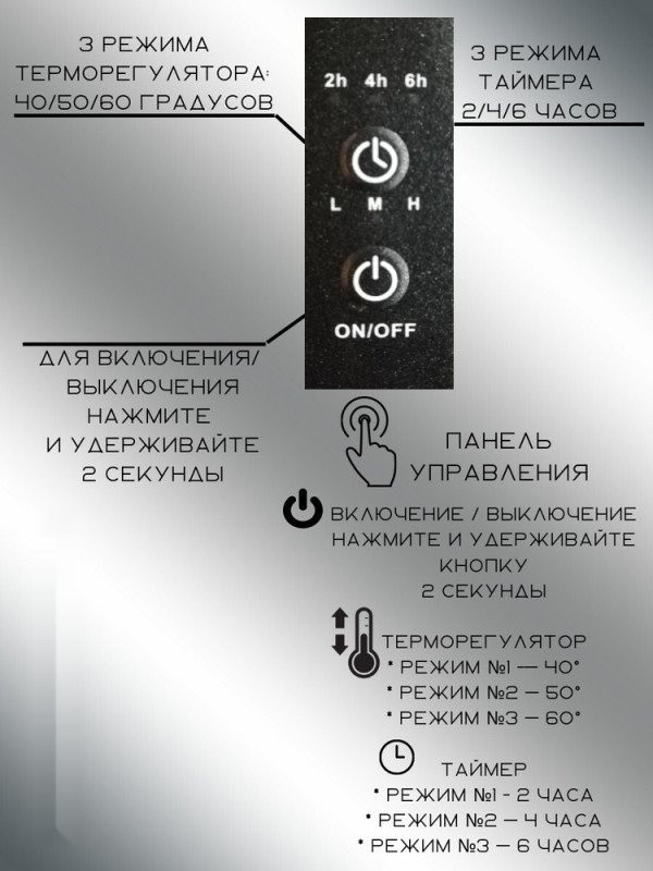 Полотенцесушитель Granula Квадро 50x80 (терморегулятор с таймером слева, черный матовый)