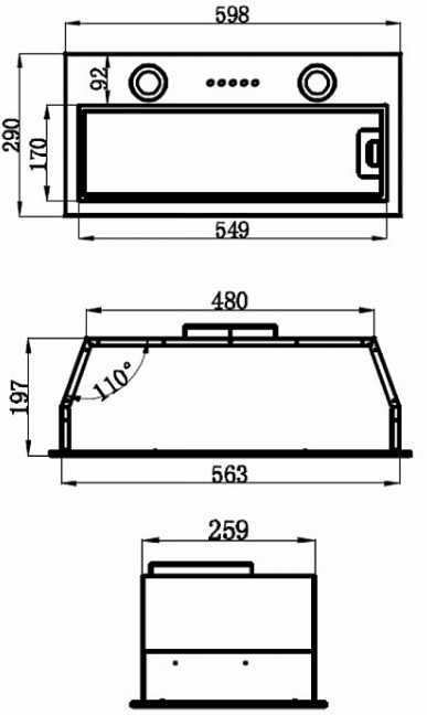 Вытяжка Maunfeld Thames 601M (черный) Вытяжка Maunfeld Thames 601M (черный)
