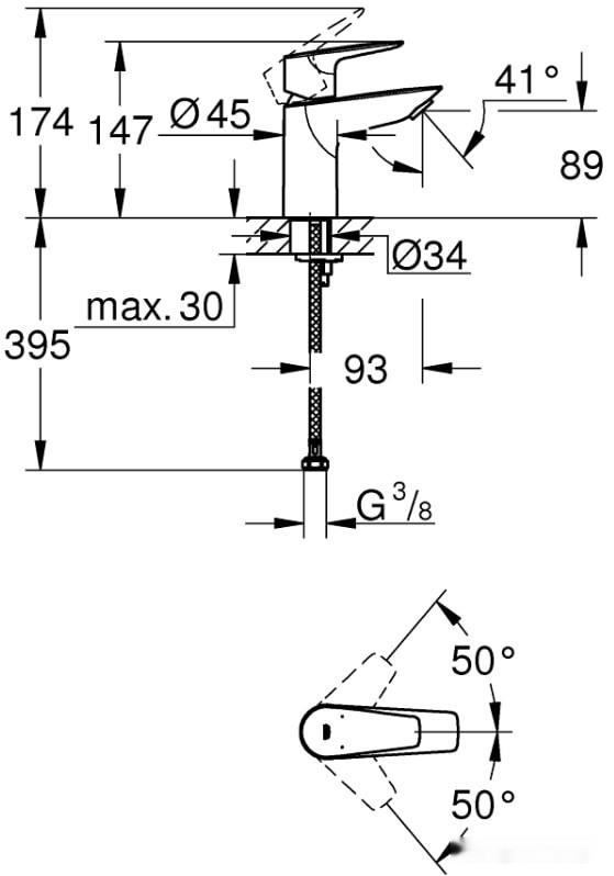 Смеситель Grohe Bauedge 23330001