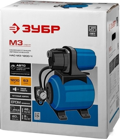 Насосная станция ЗУБР НАС-М3-1200-Ч Насосная станция ЗУБР НАС-М3-1200-Ч
