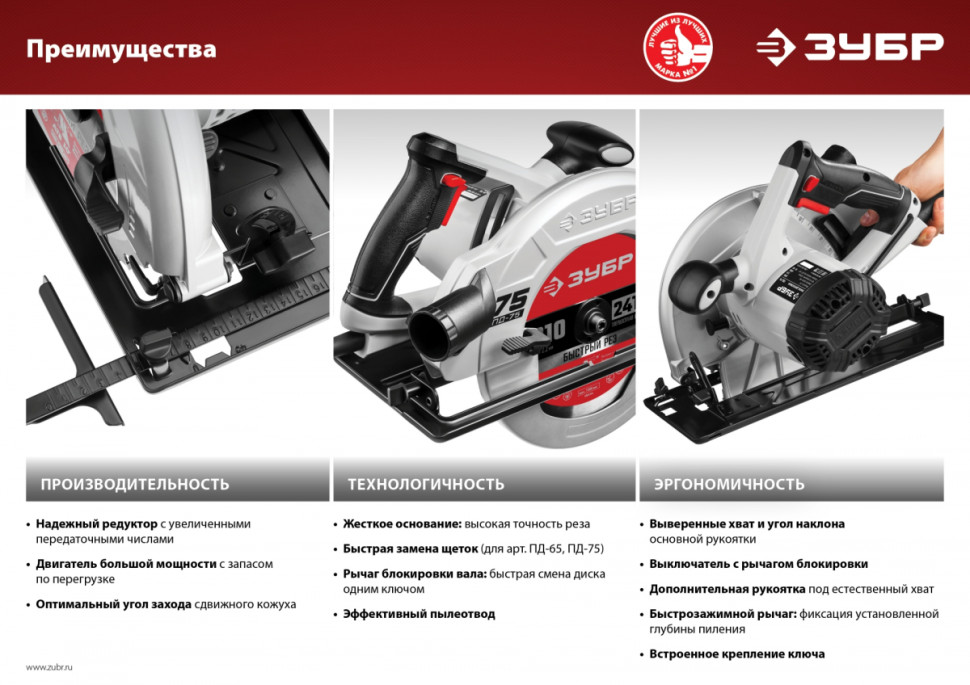 Дисковая пила ЗУБР ПД-75 Дисковая пила ЗУБР ПД-75