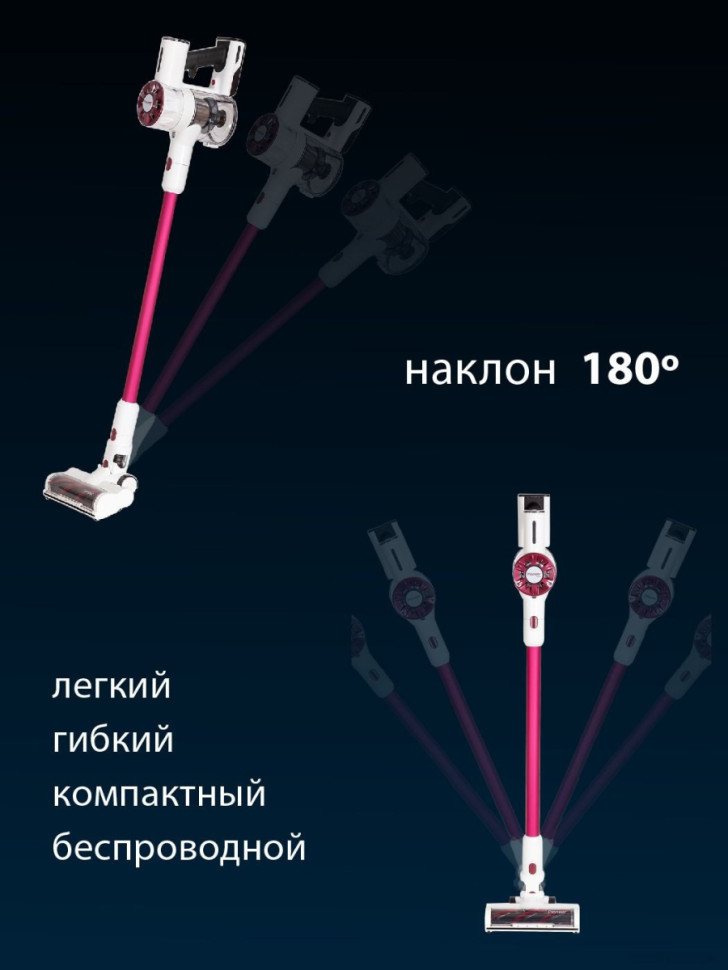 Пылесос Pioneer VC455S (розовый/белый) Пылесос Pioneer VC455S (розовый/белый)