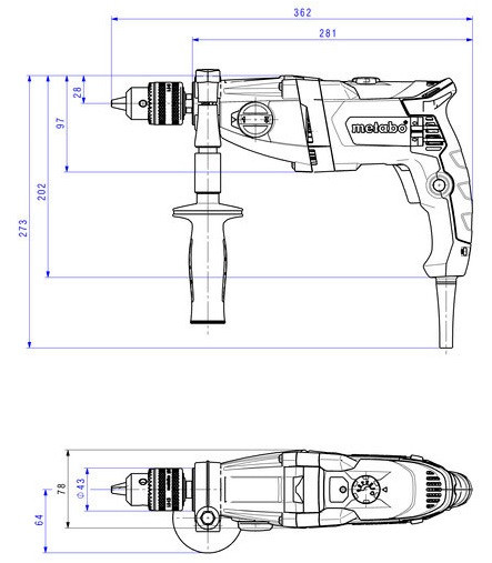 Дрель безударная Metabo BE 850-2 Дрель безударная Metabo BE 850-2