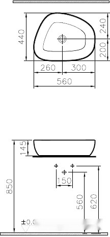Умывальник Vitra Outline 5991B403-0016 Умывальник Vitra Outline 5991B403-0016