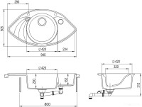 Кухонная мойка AquaSanita Papillon SCP151AW (argent 220)