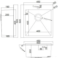 Кухонная мойка ARFEKA AF 450*505 Satin Nano